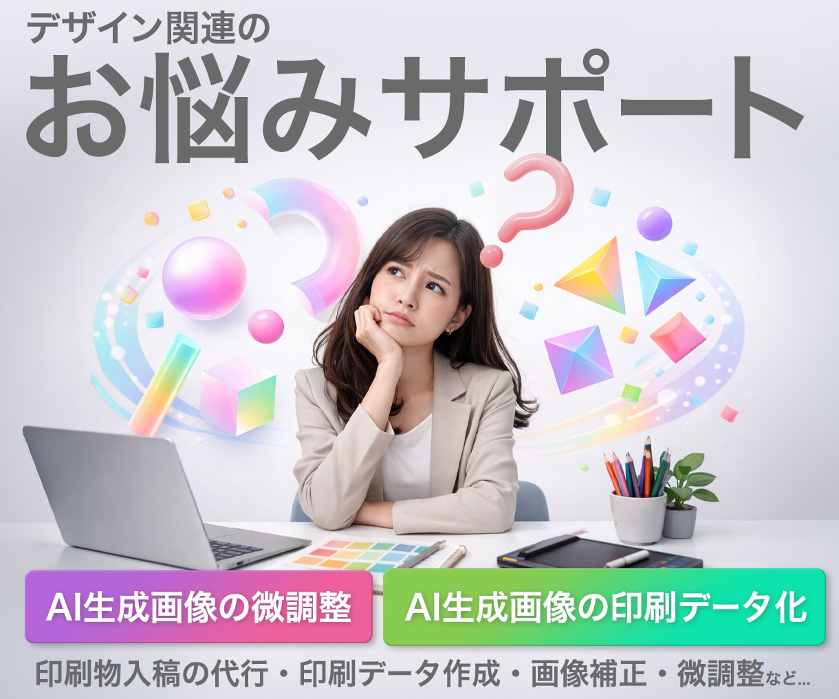 デザインに関するお悩み承ります デザインに関するお悩み・修正依頼等何でもご相談ください・ イメージ1