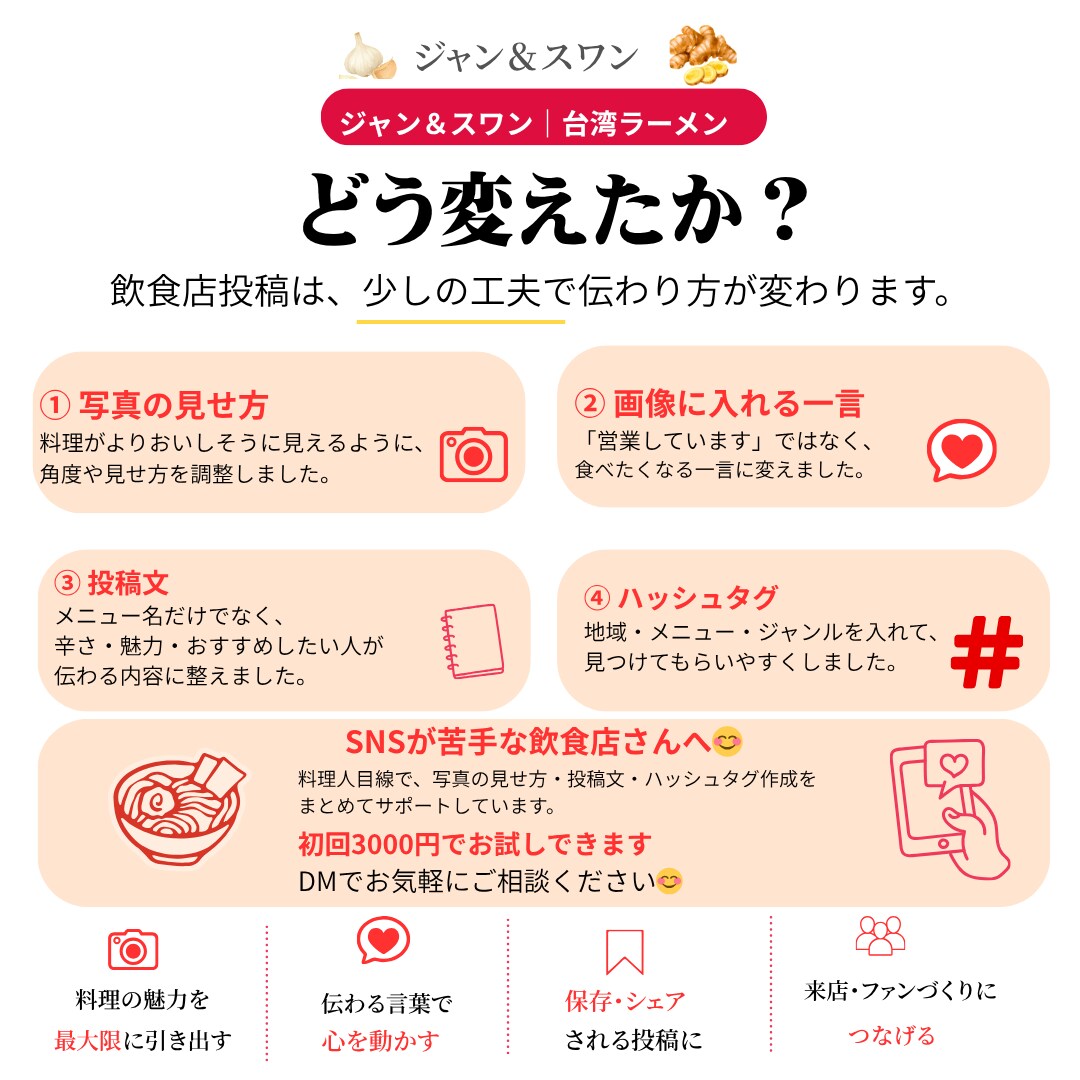 元料理長27年の飲食店Instagram投稿します 投稿画像・文章・AI動画をまとめて制作 イメージ4