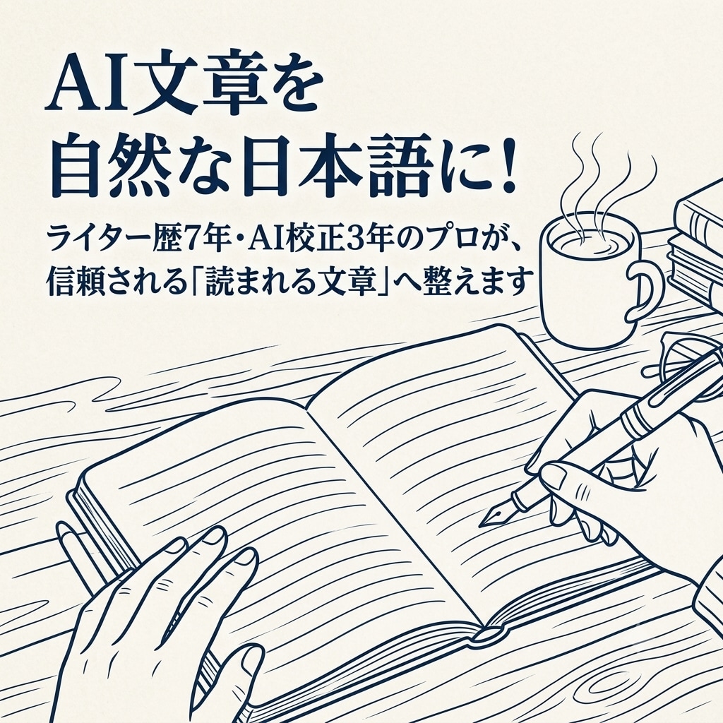AI文章を自然な日本語にリライト・校正します ライター歴7年・AI校正3年のプロが信頼される文章へ整えます イメージ1