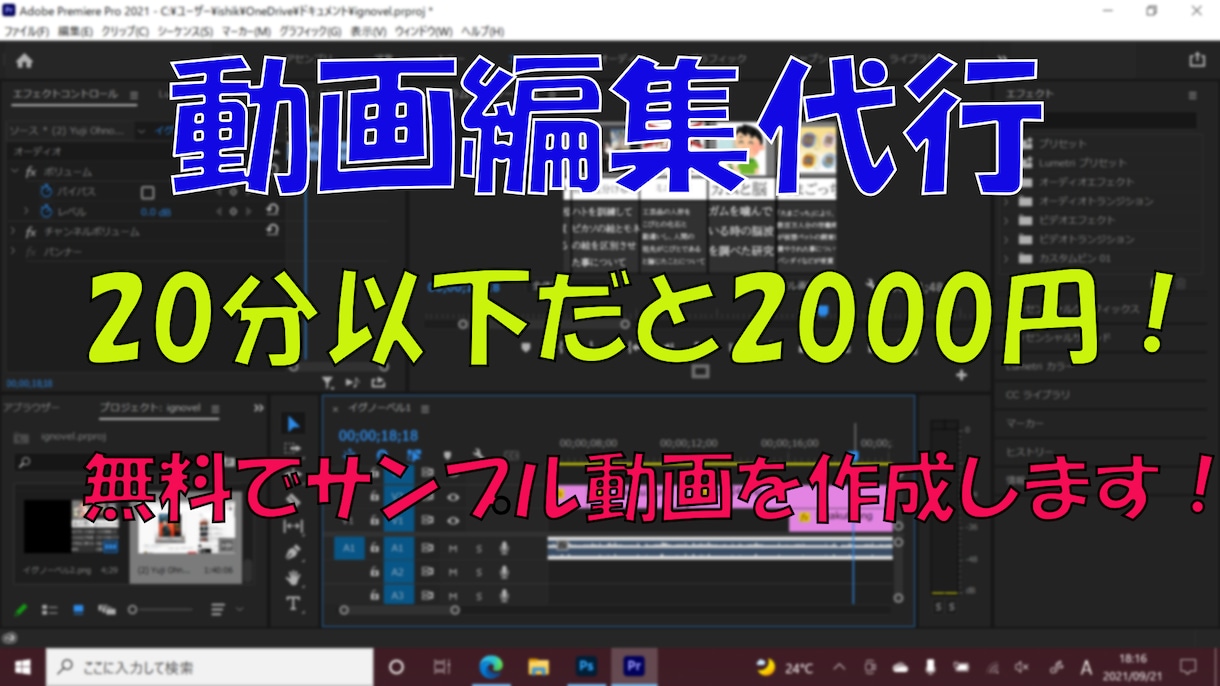 格安で動画編集の依頼承ります 購入前に、無料で3分程度のサンプル動画をお作りします！ イメージ1