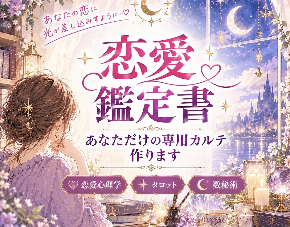 復縁・複雑恋愛｜彼を知り尽くす恋愛カルテ作ります タロット×数秘術×恋愛心理｜彼の本質・本音・攻略法を徹底分析 イメージ1