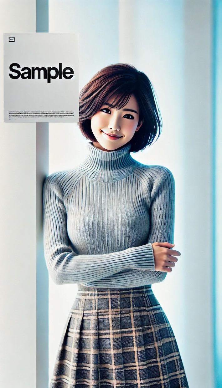 AI美女（タートルネック）画像プロンプト販売します DALL-E使用！生成！タートルネック好きにはたまらない！ イメージ4