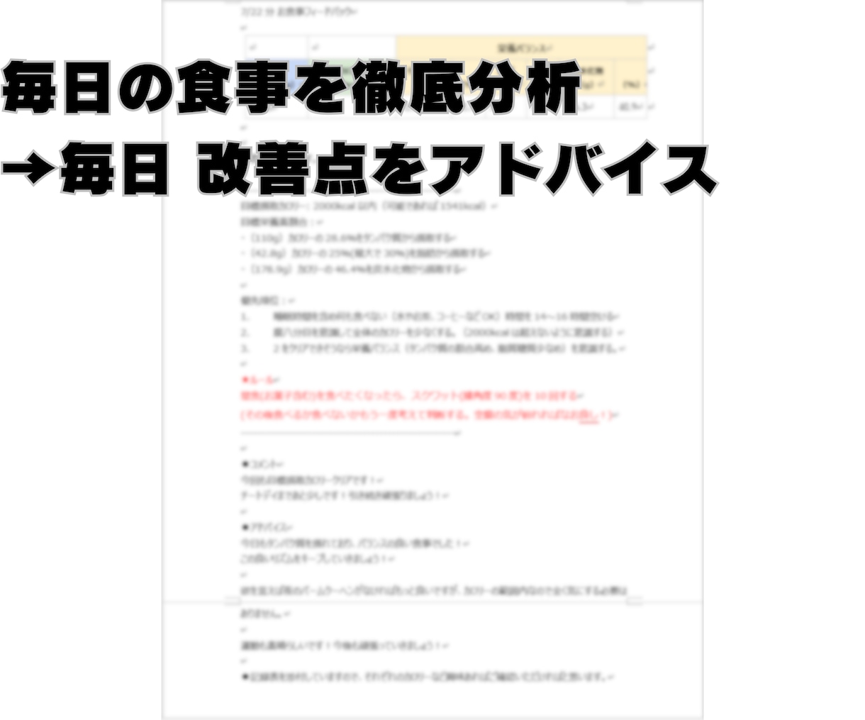 1ヶ月★食事指導＋運動指導＋運動プラン作成します 【1名限定】科学的に正しいダイエットで健康的に痩せたい方 イメージ5