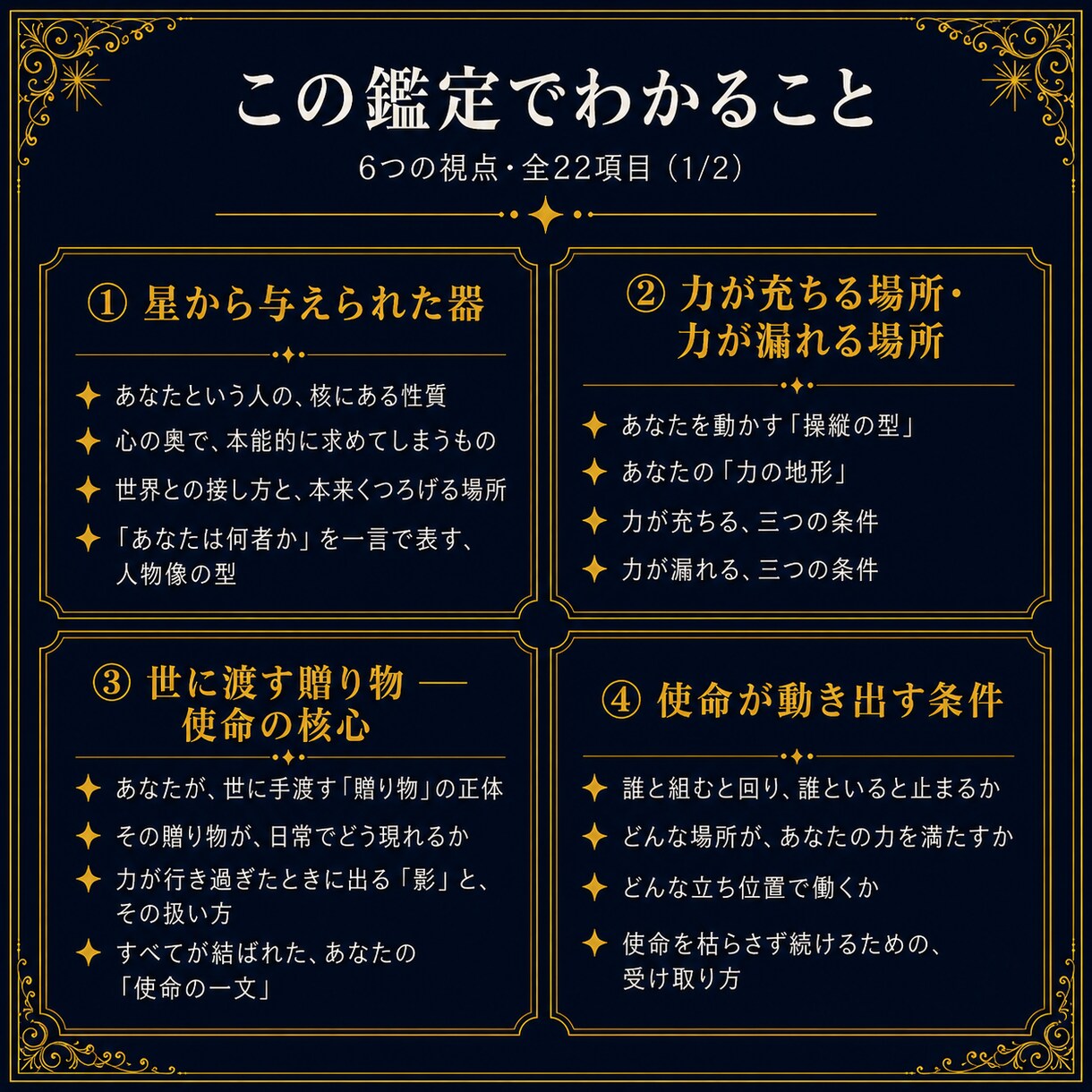 古代占星術であなたの使命と魂の目的を鑑定します 器・力の地形・使命の核心・花開く季節・明日の一歩まで イメージ2