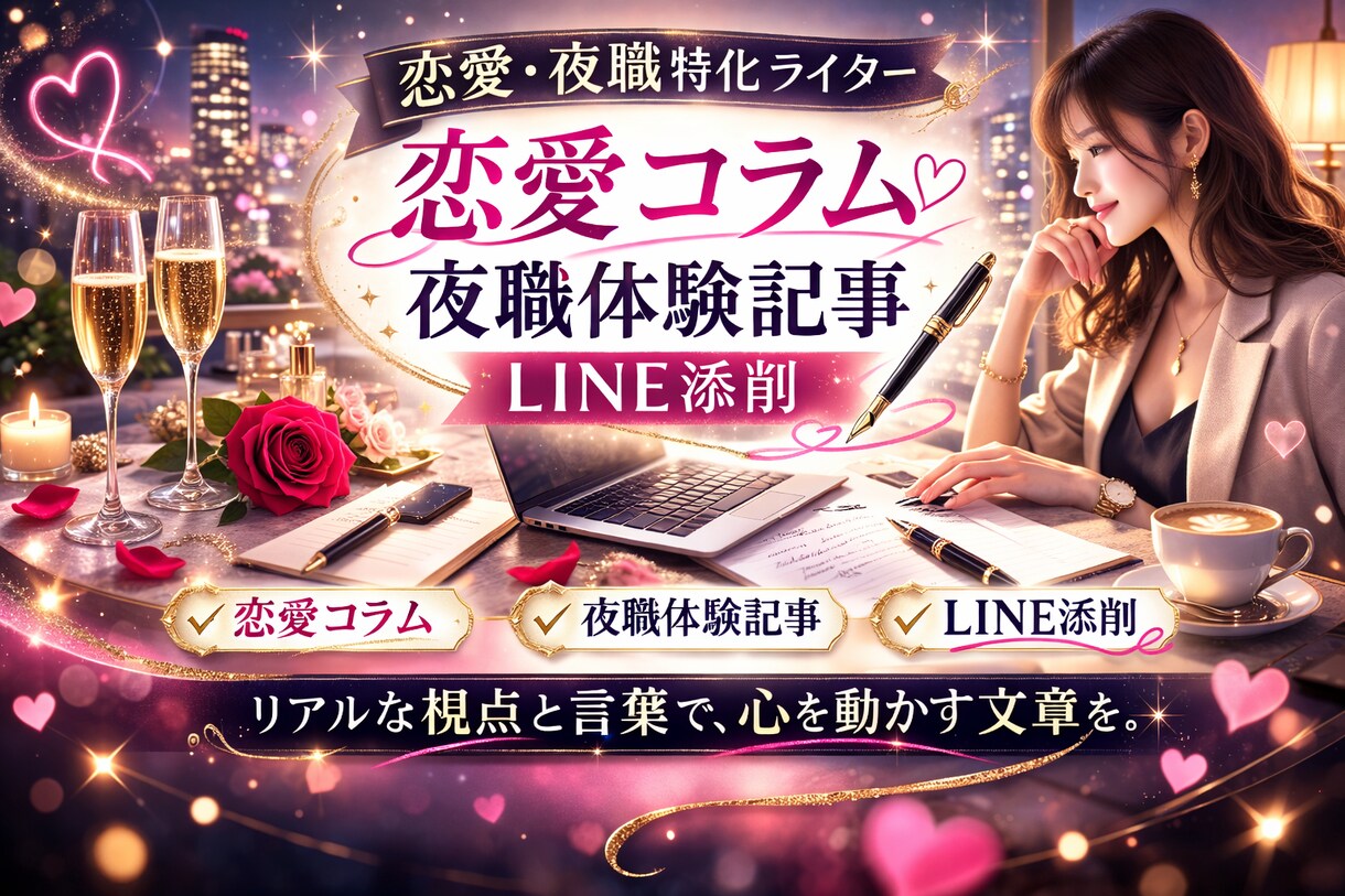 恋愛コラム・夜職体験記事・LINE添削書きます 恋愛コラム・夜職体験記事に対応 イメージ1