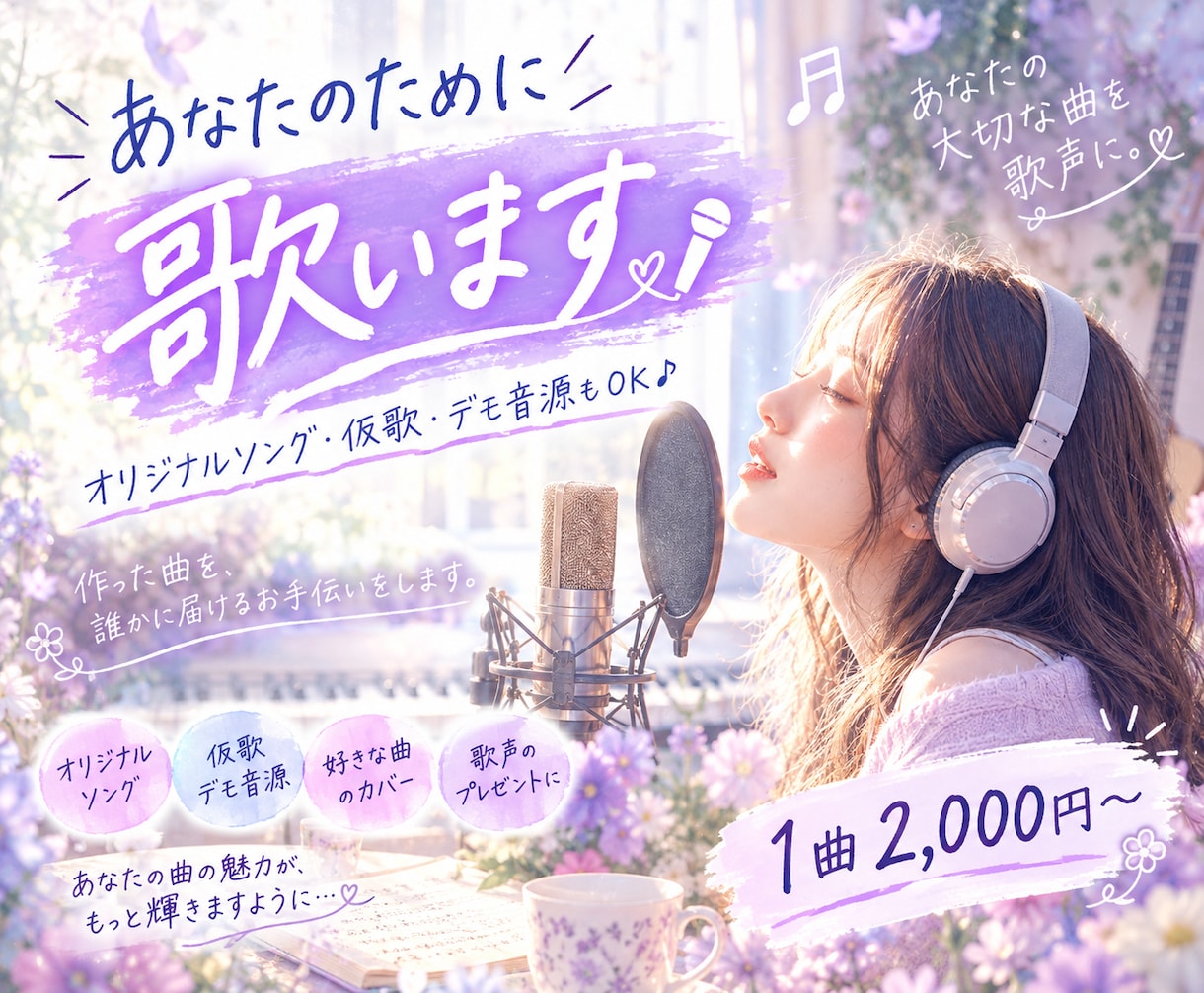 あなたのために心を込めてます オリジナルソングでもリクエストソングでもOK！ イメージ1