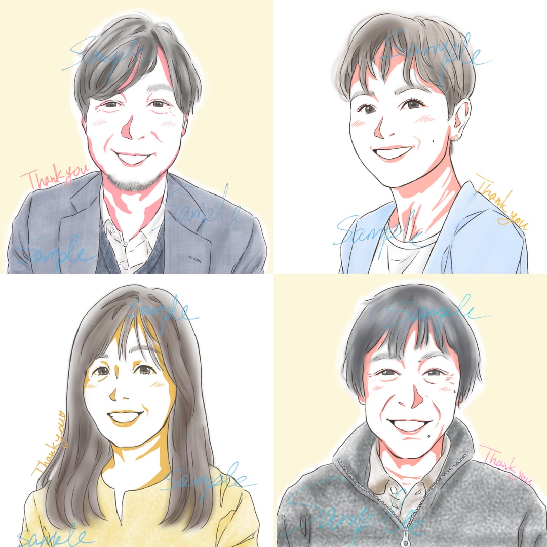 やわらかく優しい印象の似顔絵描きます アイコンやプレゼントにも！きれいめ、ふんわり印象のイラスト。 イメージ5