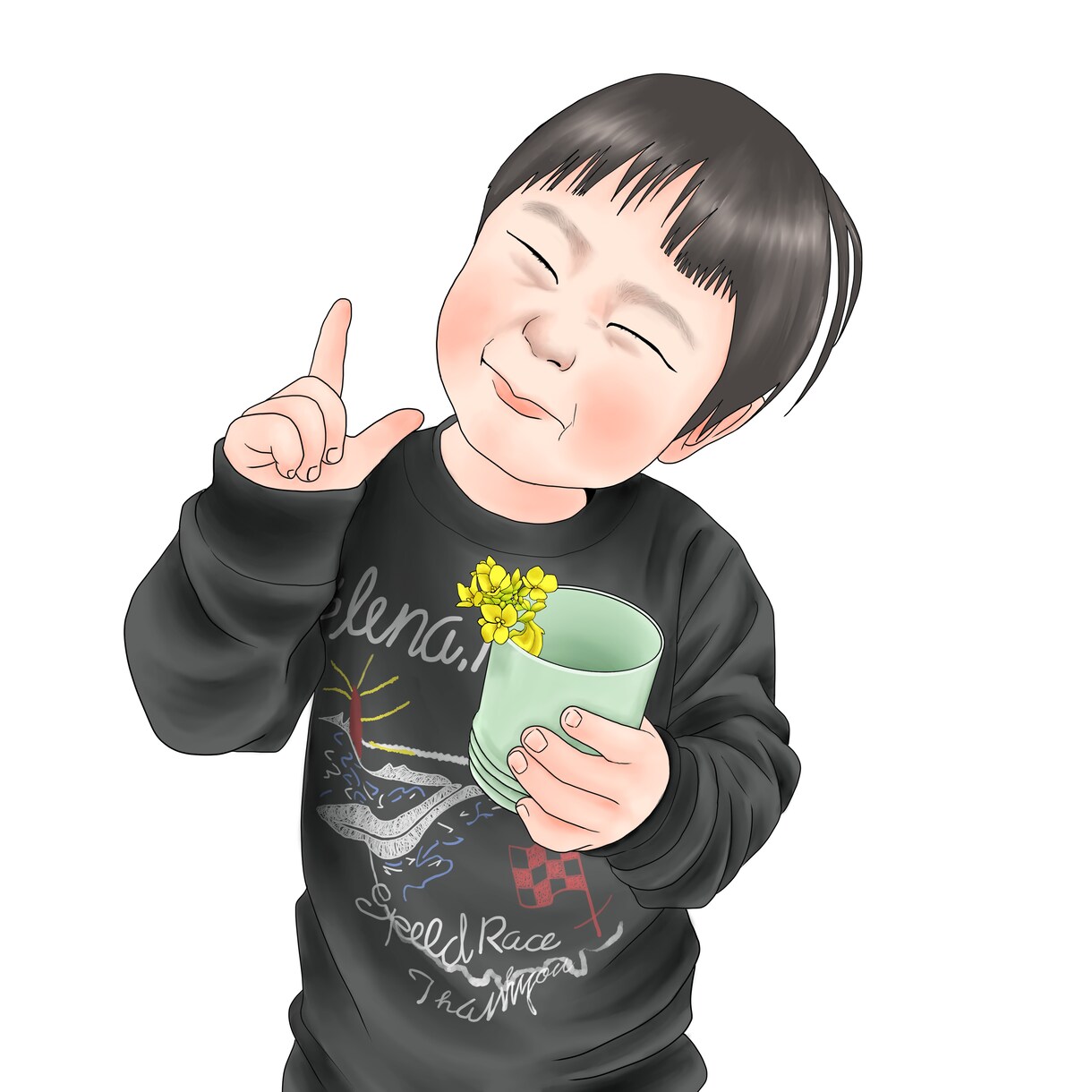 お写真からシンプルで優しい似顔絵をお描きします ご家族やペットの思い出を。プレゼントやウェルカムボードにも イメージ9