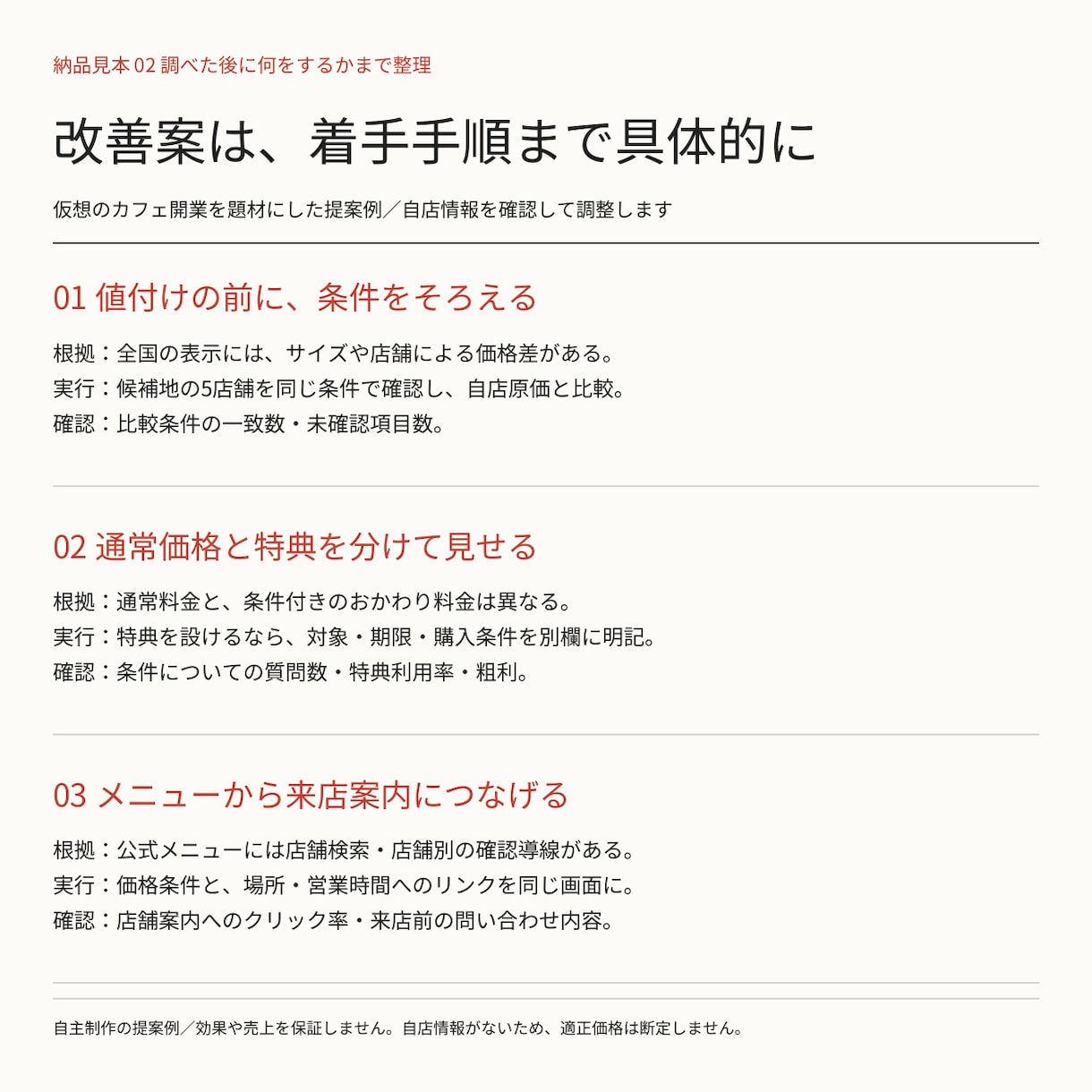 開業や値付け前に競合5社を調べ改善案を作ります 価格・サービス・集客導線を比較／PDF＋比較表CSV イメージ3