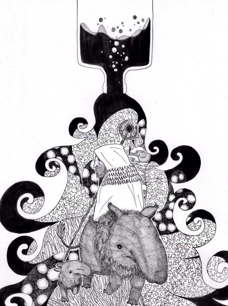 幻想的なモノクロのイラストを描きます 【アイコン、挿絵にも】ペン画家による繊細でおしゃれなアート イメージ3