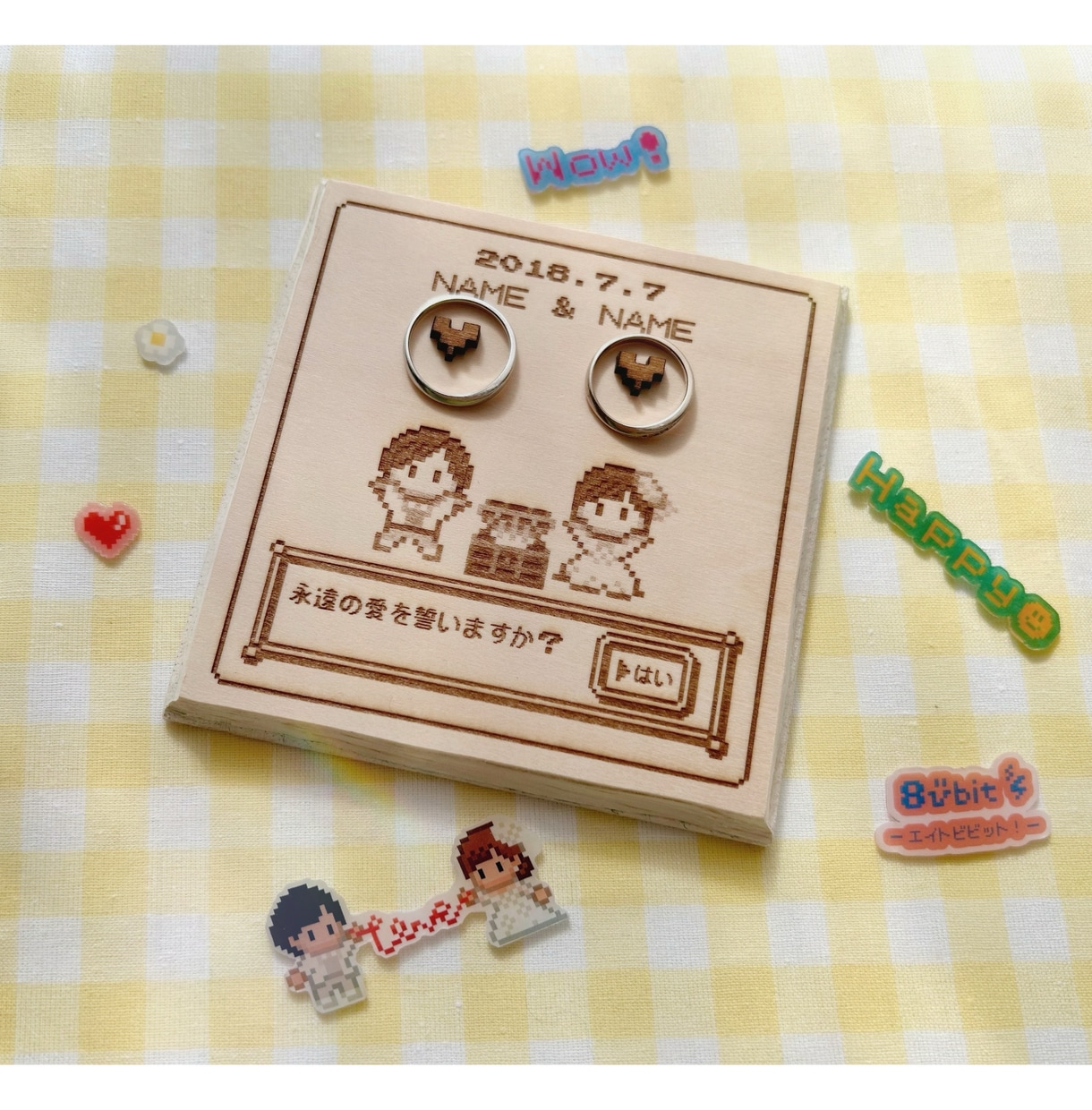 唯一無二！ゲーム風ドット絵リングピロー作ります ✜お二人に合わせた可愛いオーダーメイドット絵結婚式アイテム✜ イメージ1