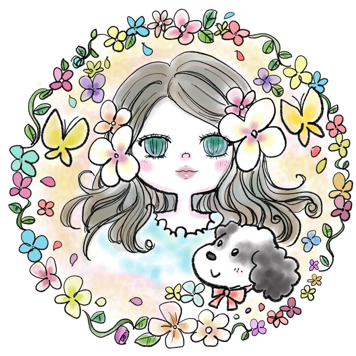 アイコン お祝い用にお好みのイラストを描きます 昭和レトロ　少女漫画　雑誌表紙風などお好みの絵柄にできます。 イメージ7