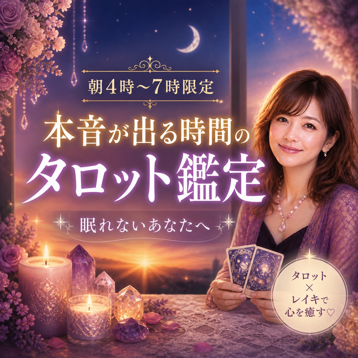 朝4時〜7時限定本音が出る時間のタロット鑑定します その不安、朝になる前にほどきませんか？ イメージ1
