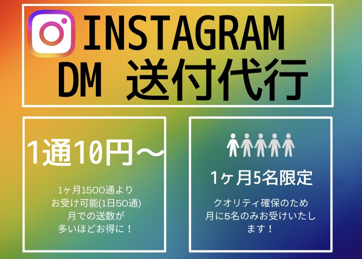 instagram DM送付代行いたします DM送付(1件10円)で行います！※送付数に応じて値下げあり イメージ1