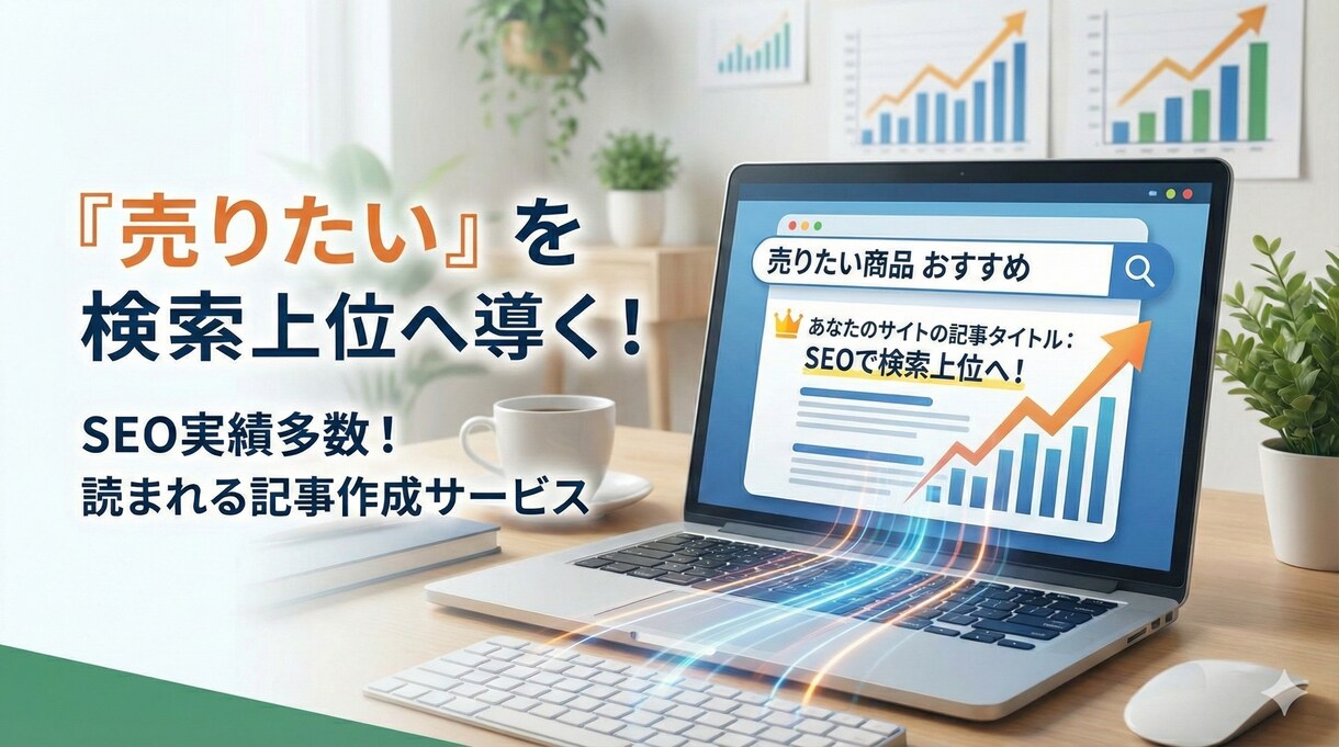 SEO上位表示実績のある読まれる記事を作成します 「売りたい」を検索上位で見つける記事へ イメージ1