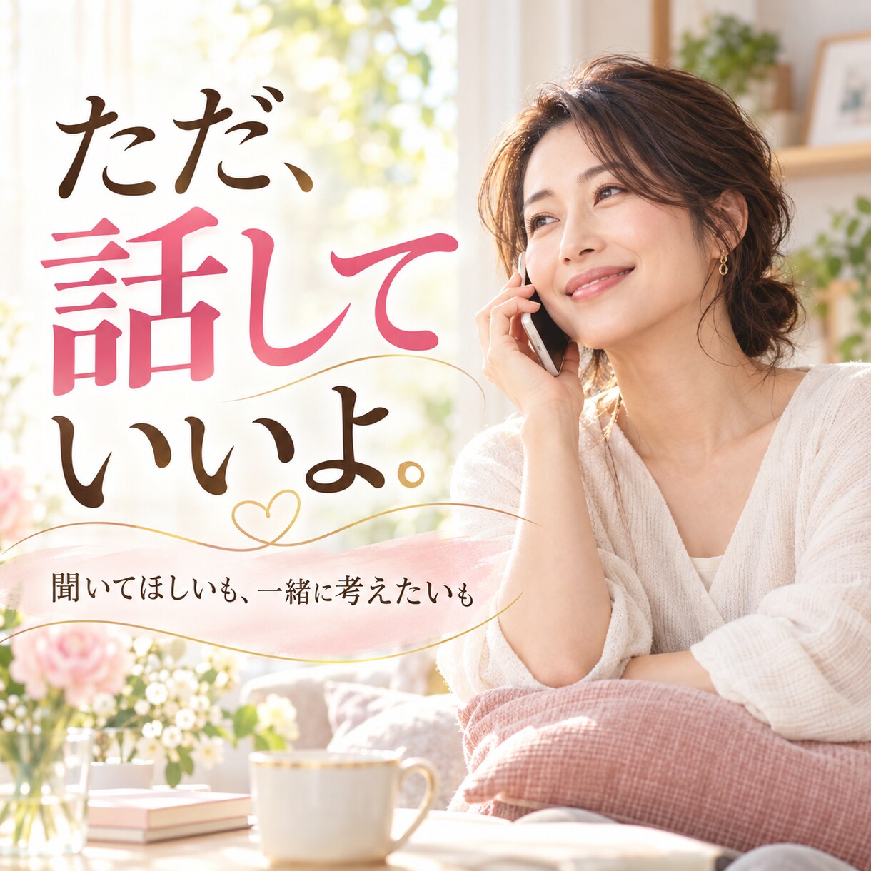 ただ聞いてほしいも答えを探したいも。お話し聴きます 恋愛・仕事・人間関係、テーマは自由。あなたのペースで話せます イメージ1