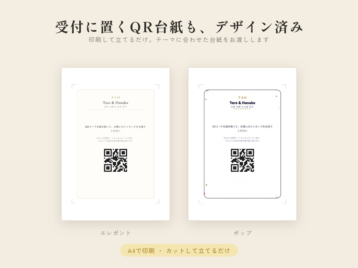 結婚式の動くデジタル芳名帳・寄せ書き作ります 受付のQRから祝福が届く、ゲスト参加型の新しい演出 イメージ7
