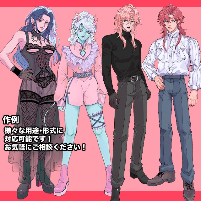 立ち絵TRPG一枚絵お描きします 一枚絵キャラデザ似顔絵ウェルカムボードなんでも大歓迎です！ イメージ2
