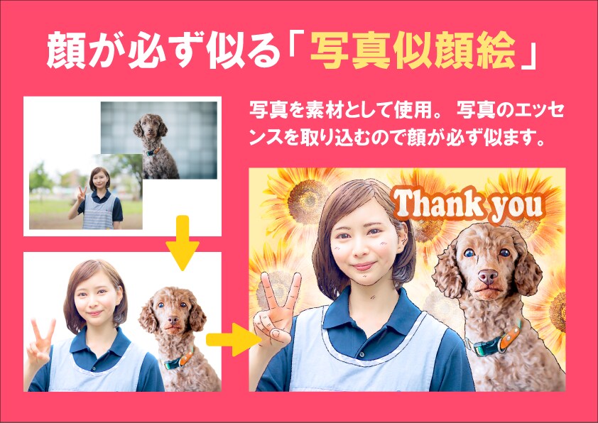 猫・犬・鳥、ハムスターなどペットの似顔絵描きます 顔が必ず似る「写真似顔絵」。現物もお届け可能です イメージ3