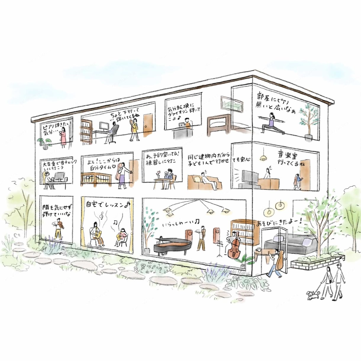 温かみのある、手描き内観パースを描きます 住宅・店舗などの広告も存在感UPの大効果‼ イメージ7
