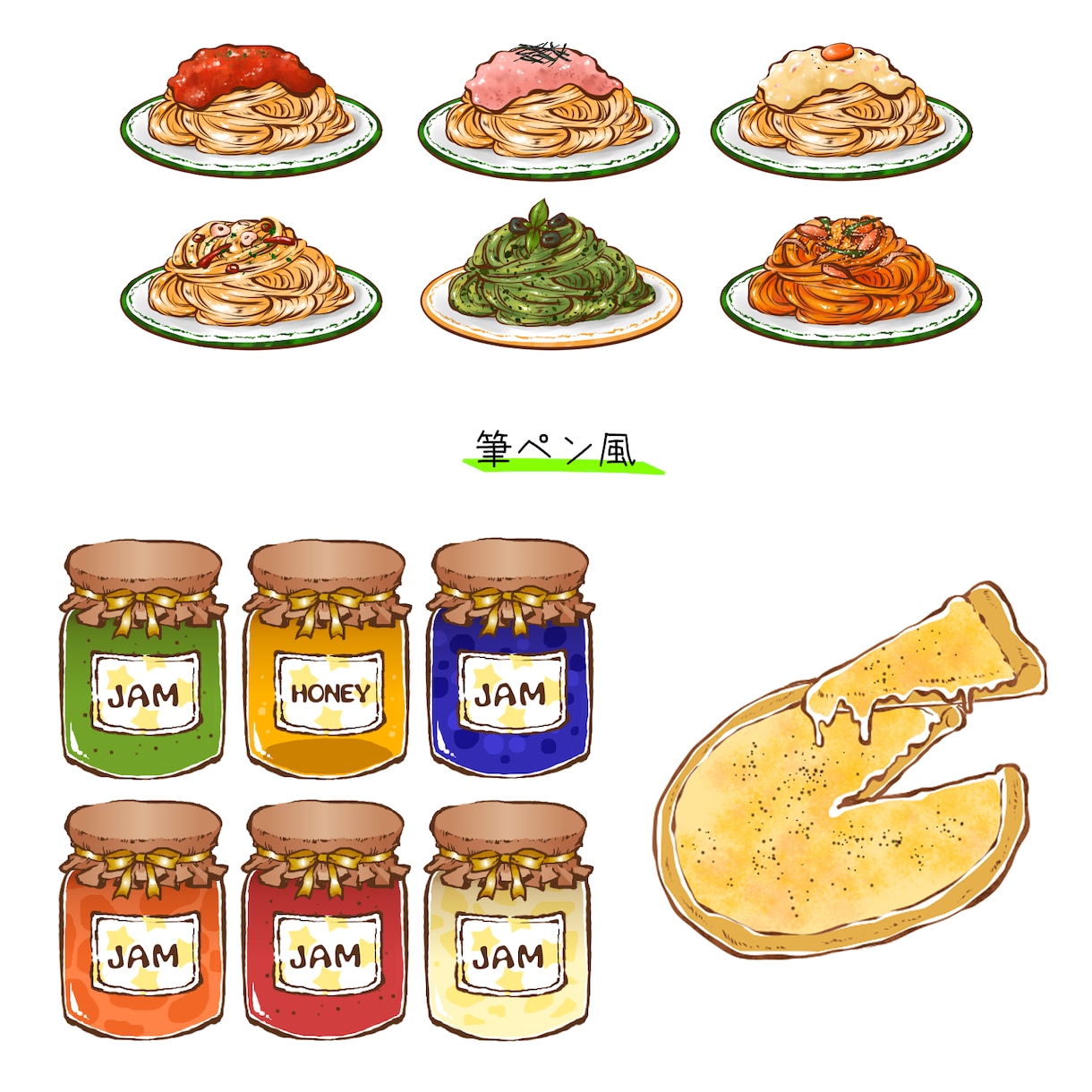 修正無料★食べ物イラスト描きます リアル・アニメ・和風…好きな絵柄をお選び頂けます イメージ9