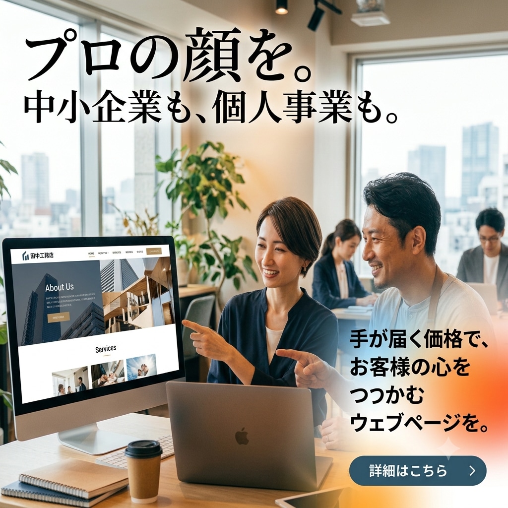 検索で見つかる「顔」を一緒に作ります デザイン・文章・SEOまで、まとめてご相談いただけます イメージ1