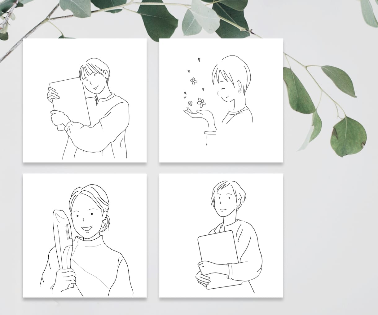 ふんわりとしたシンプルイラストアイコンを作成します モノクロだけどインパクトあり！写真代わりにイメージを伝える イメージ2