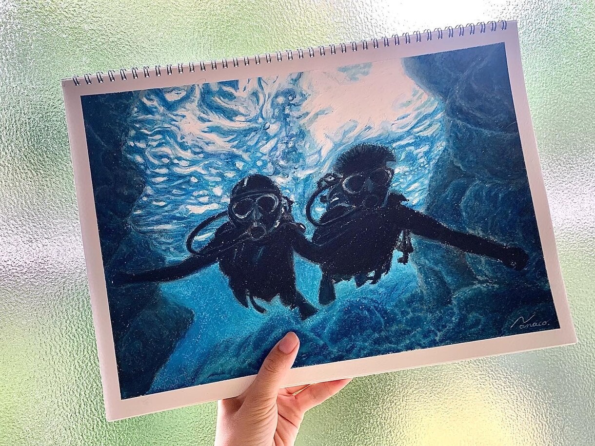 思い出の写真をクレパスで描きます 【オーダー制作】ウェルカムボードやお洒落なインテリアにも◎ イメージ2