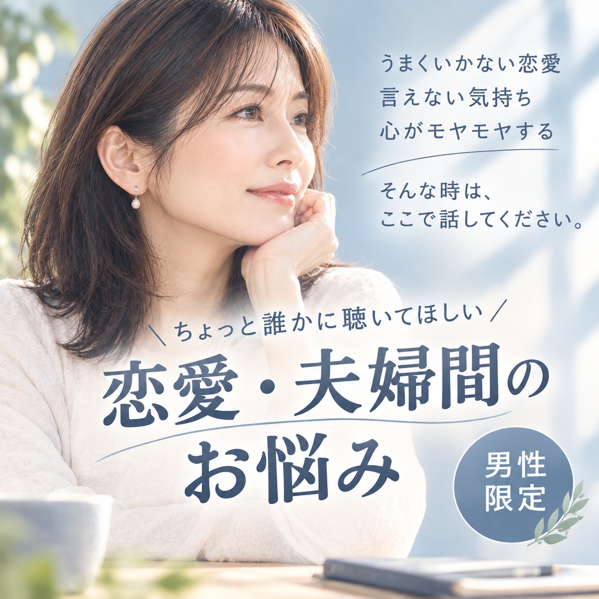 男性限定｜恋愛・夫婦間のお悩みを聴きます 誰かにちょっと聴いてほしい、そんな時に イメージ1