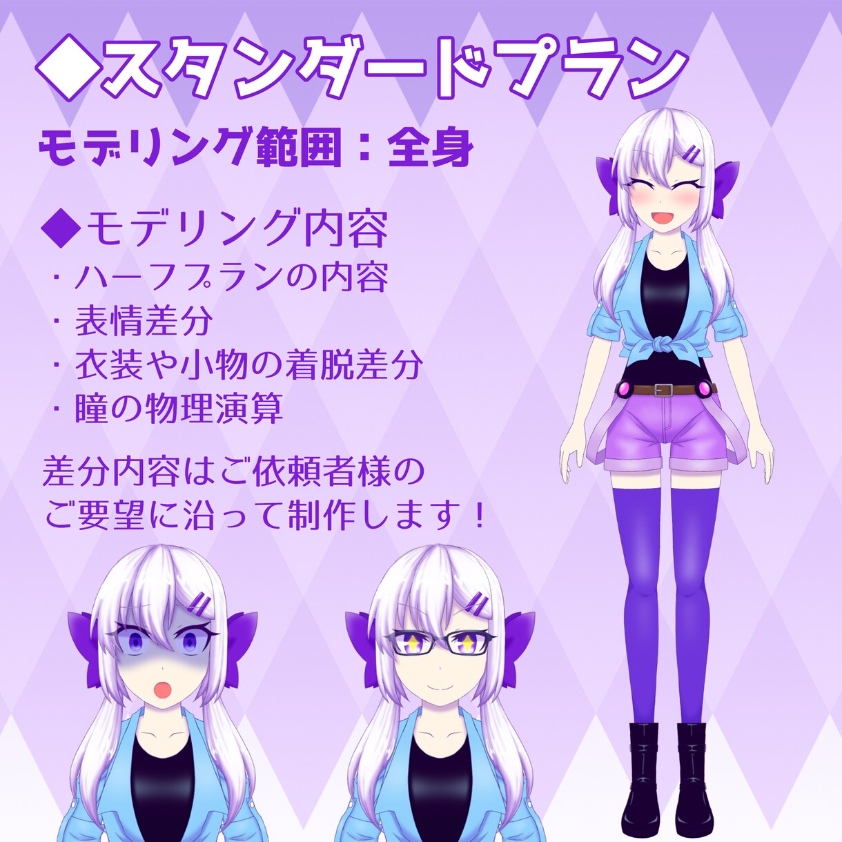 Vtuber向けLive2Dモデル制作します キャラクターデザインから依頼可能、モデリングのみも可 イメージ3