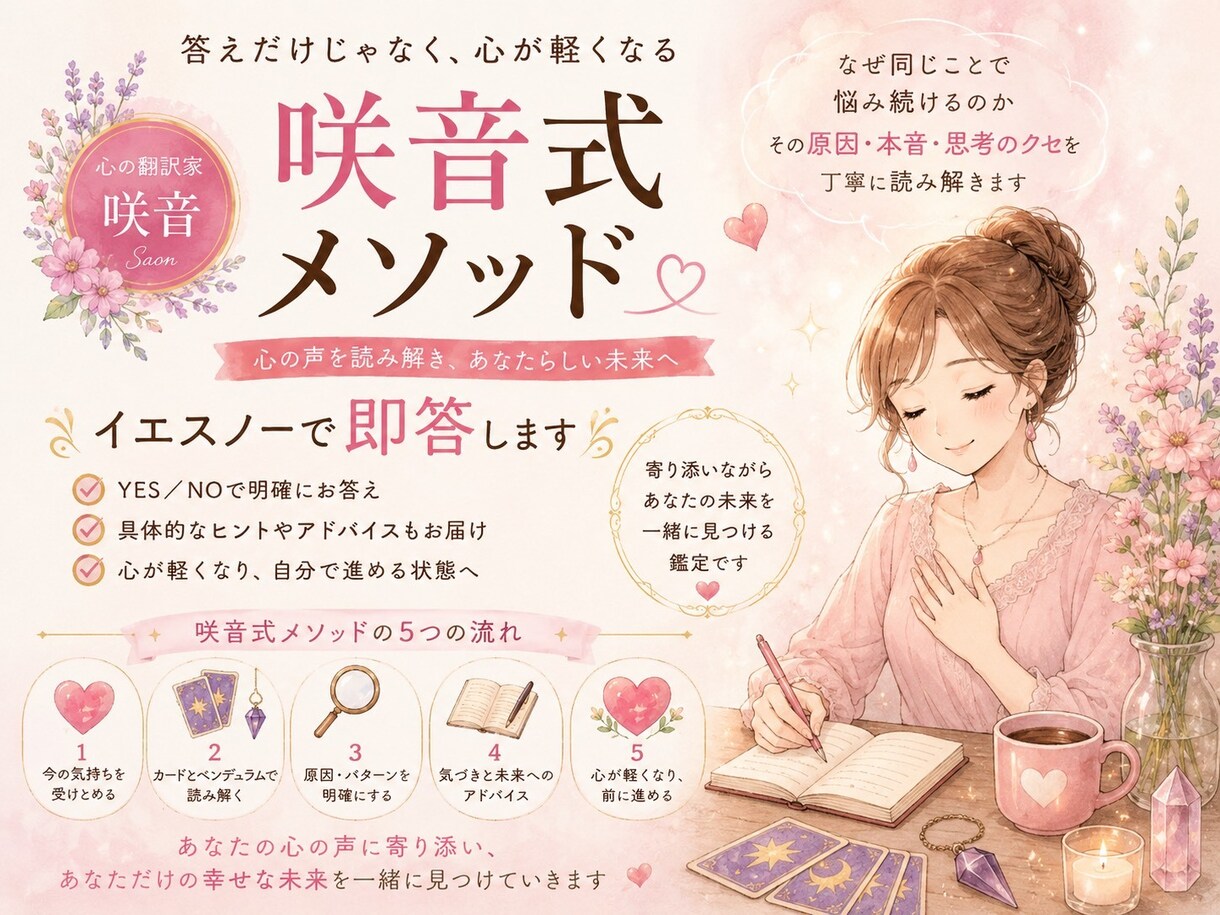 同じ悩みを繰り替えす理由を読み解きます 繰り返す悩みの原因を、心の奥から丁寧に読み解きます。 イメージ1