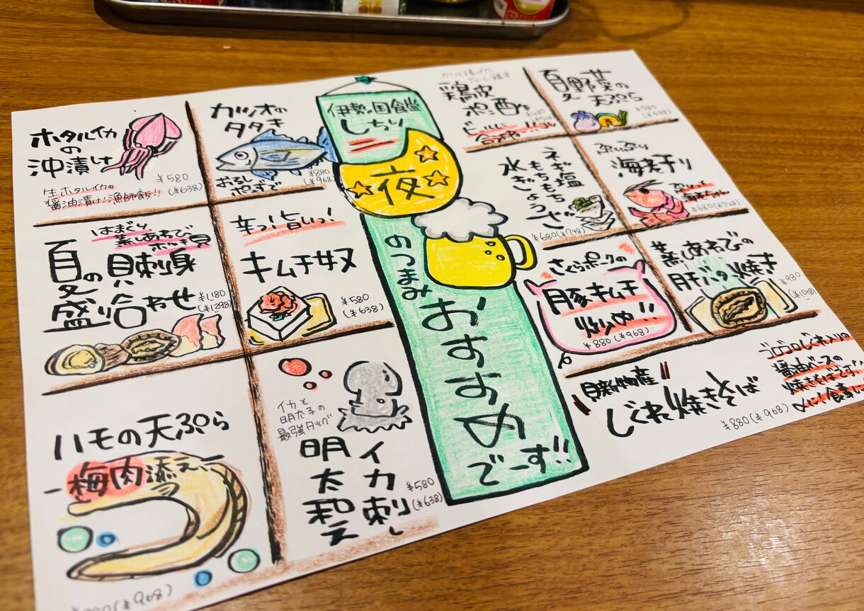 個人飲食店様必見！手書きメニュー作成代行します 筆ペンとクーピーを使用して目を引くメニュー表作成が得意です！ イメージ2