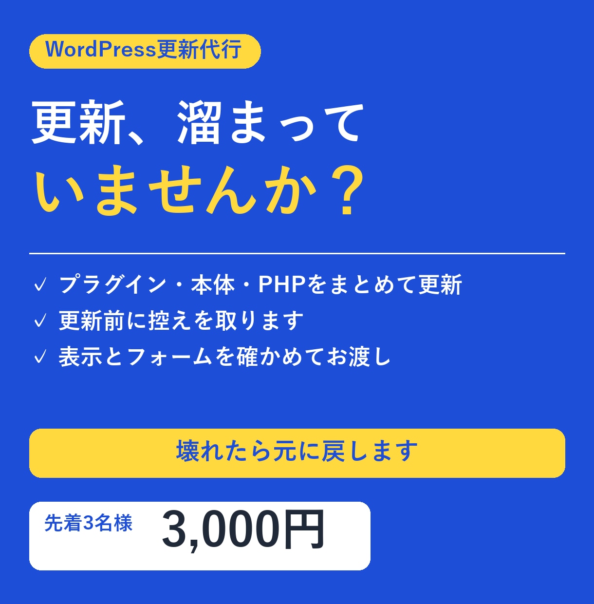 放置したWordPressを安全に更新します プラグイン・PHPを控えを取ってから更新｜崩れたら元に戻す イメージ1