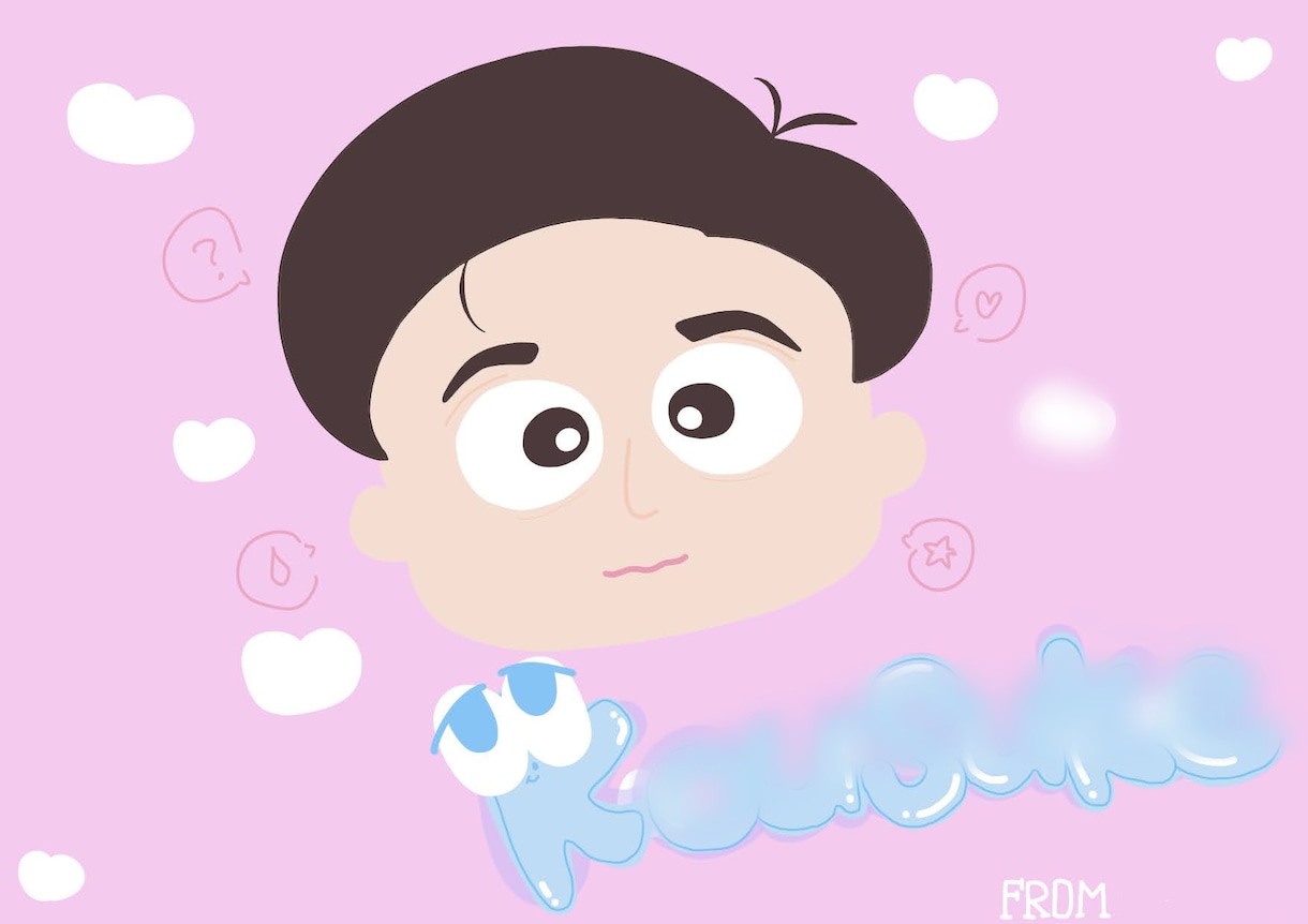 特徴を掴んだポップな似顔絵を特殊文字入りで描きます 他とは違う私だけのイラストフォント！自由なオーダーで感動を！ イメージ2