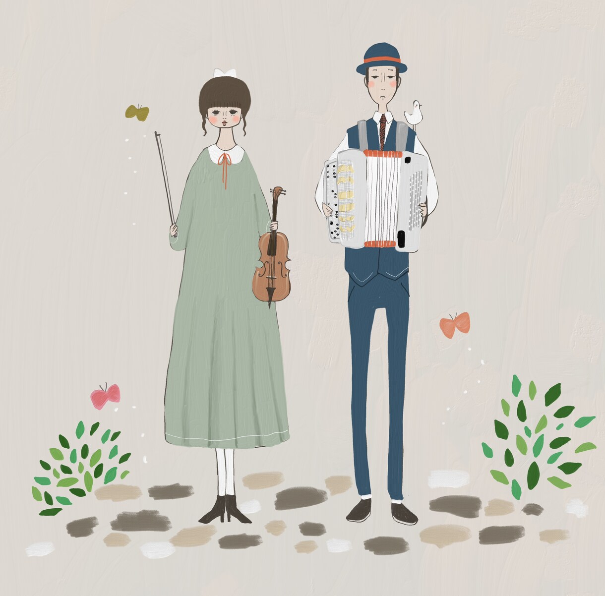 オシャレで絵本の様な可愛い似顔絵作成します！ます ご要望に合わせたイラストを作成します！水彩風・油画風 イメージ4