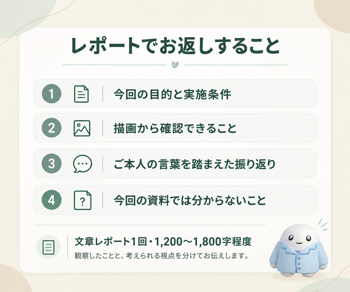 バウムテスト3枚法で自己理解をお手伝いします 描画と言葉を拝見／本人対応の文章レポート イメージ3
