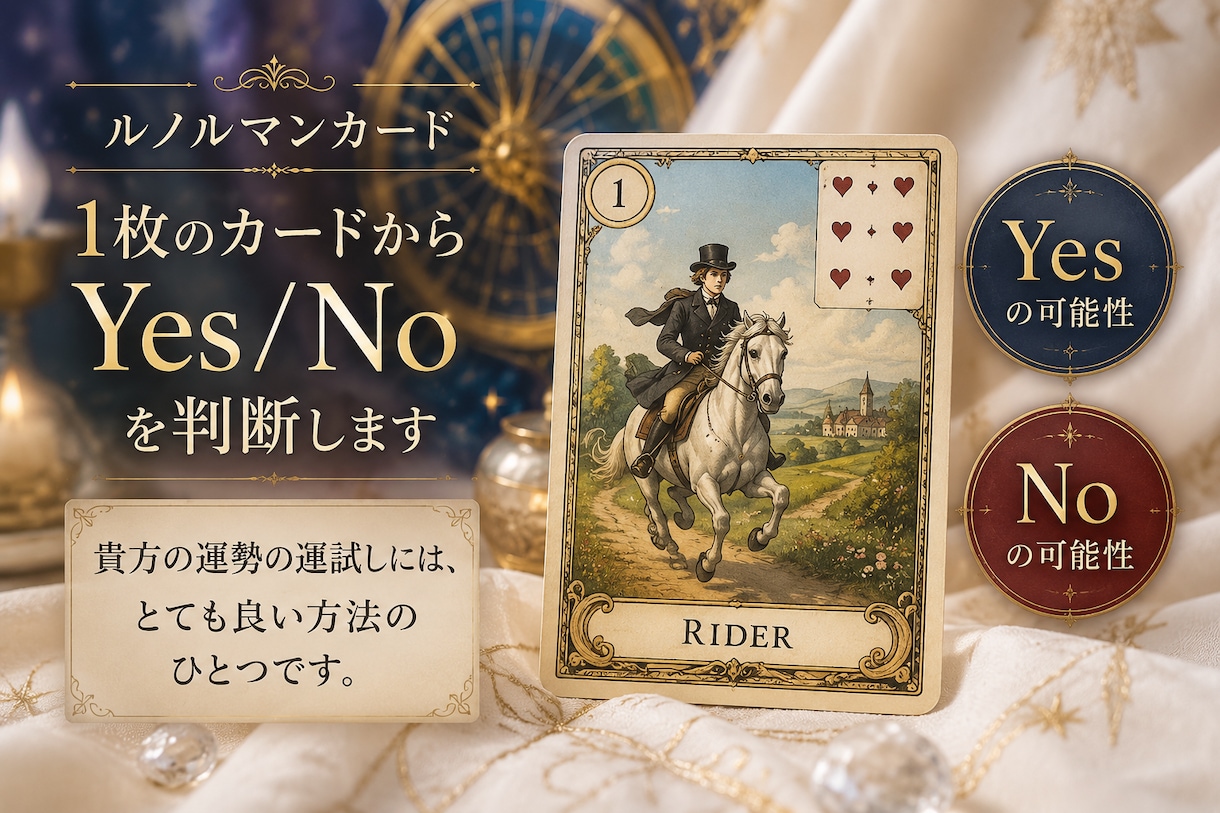 1枚のカードから Yes/No を判断します 貴方の運勢の運試しには、とても良い方法のひとつです イメージ1