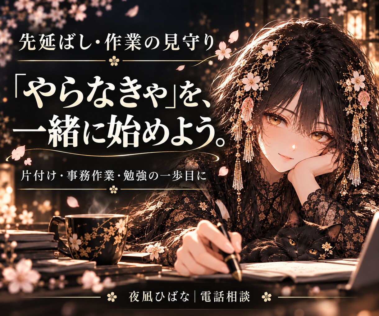 先延ばしした作業の一歩目を電話で見守ります 片付け・事務作業・勉強。ひとりで始めにくい方へ イメージ1