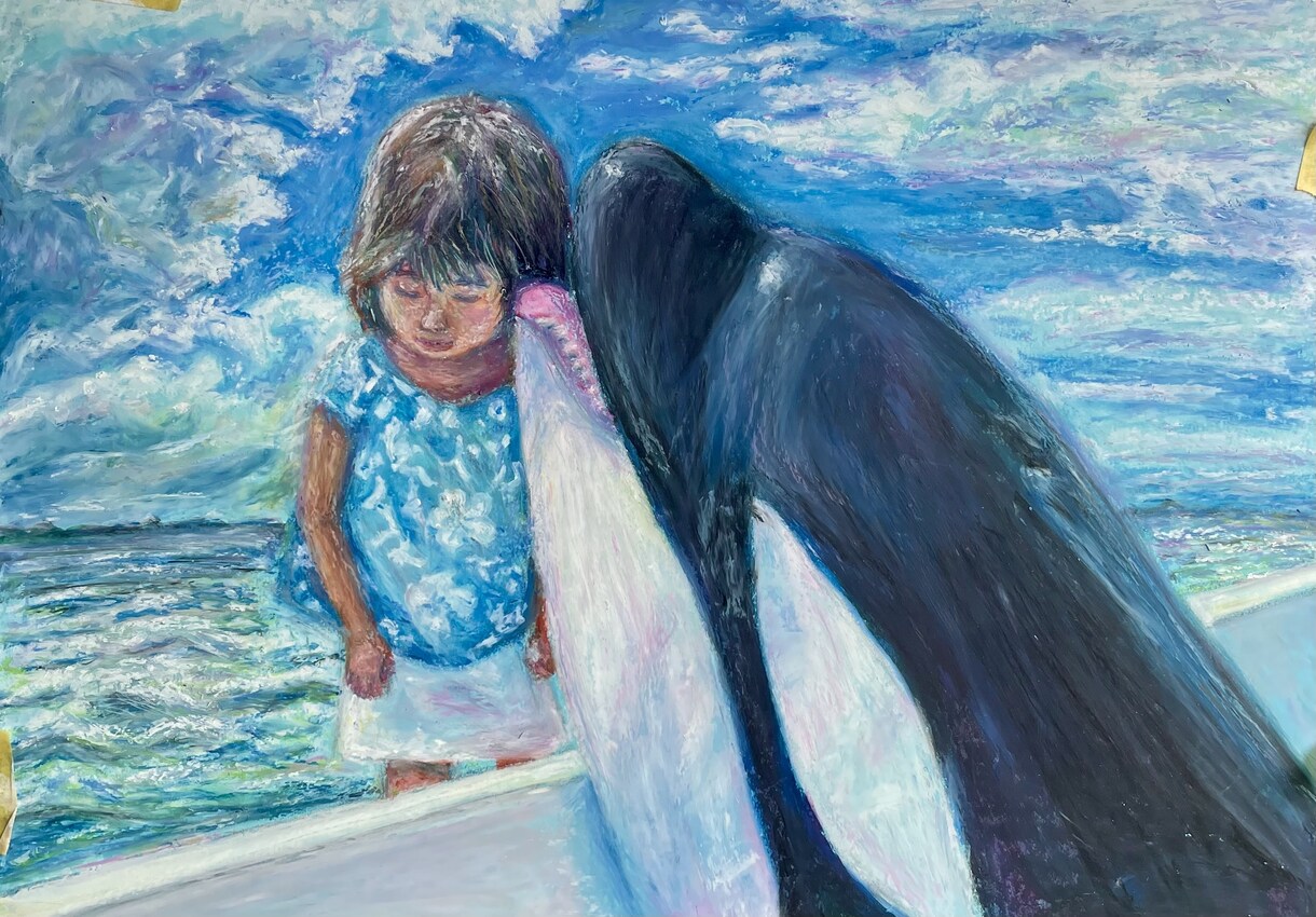 クレヨン画でペットや家族の肖像画を描きますます 油絵のような重厚感。大切なうちの子を暖かく残しませんか？ イメージ7