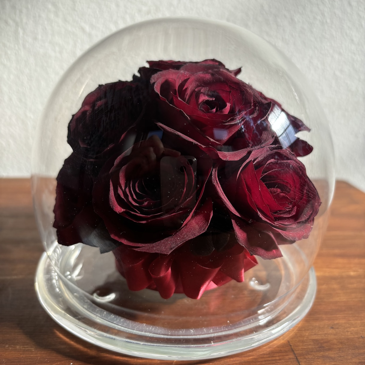 プロポーズの花束ウエディングブーケ記念の花残します 【ラウンドグラス】特別な日の花を立体的に保存　ドライ加工 イメージ4