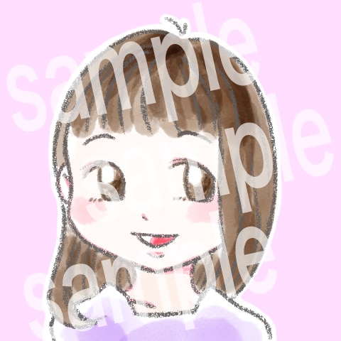 商用可！ゆるかわデフォルメ似顔絵アイコン作成します 水彩画風の優しいタッチでふんわりポップな仕上がりです イメージ5
