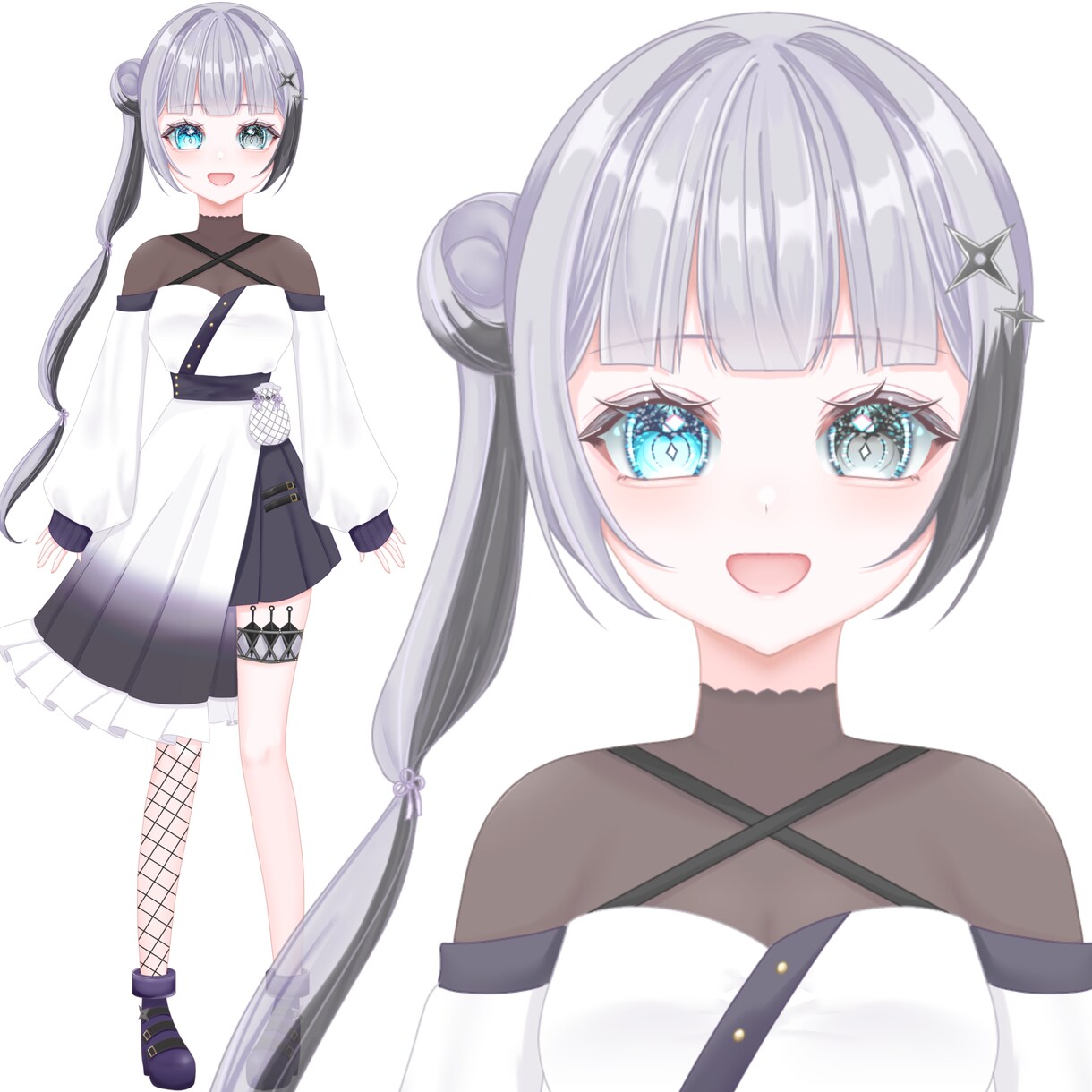 IRIAM等で使用できる立ち絵制作します キラキラお目目が特徴の女の子ならお任せください イメージ2