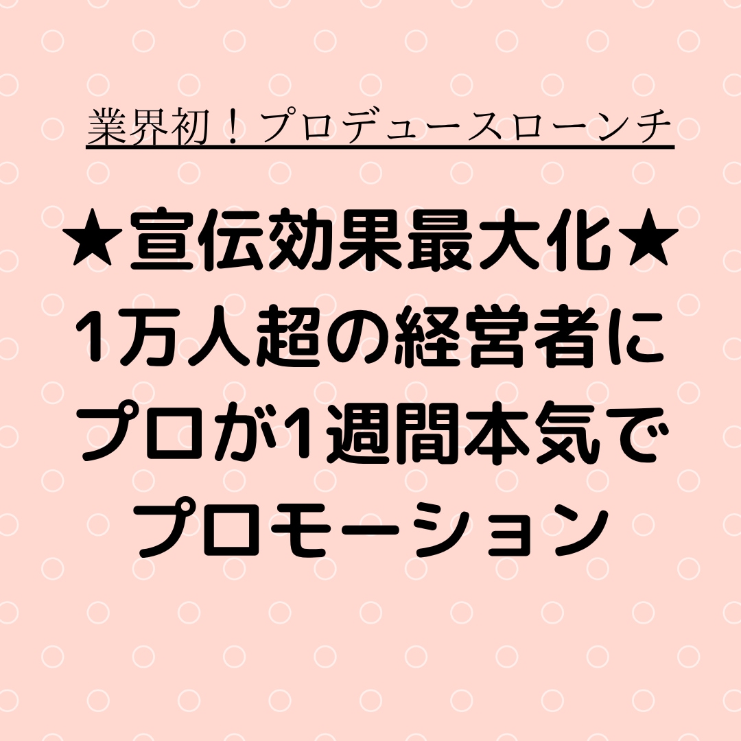 究極の宣伝★経営者1万人超にプロモーションします プロデュース！プロが台本＆文章作成し1週間全力ローンチします イメージ1