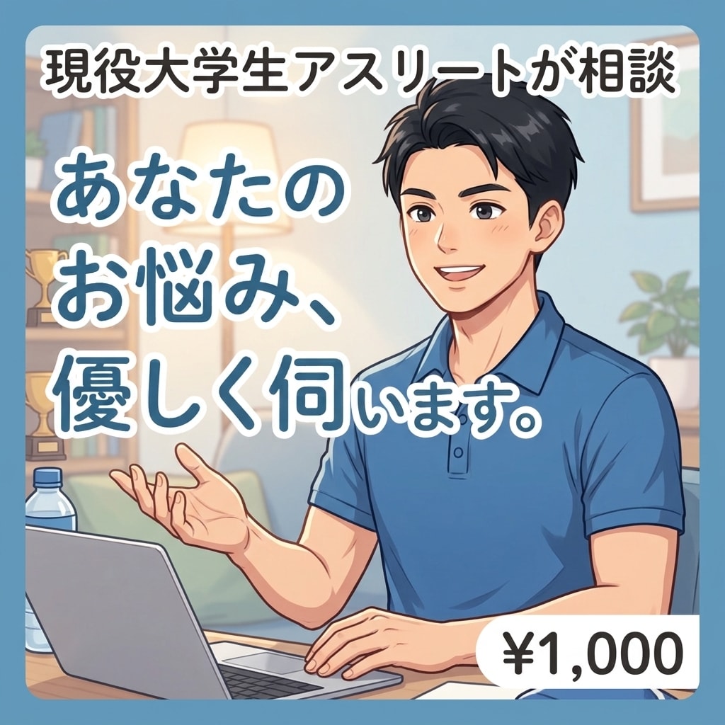 あなたのお悩み聞きます スポーツをしている現役大学生です。誰にも言えないことをぜひ イメージ1