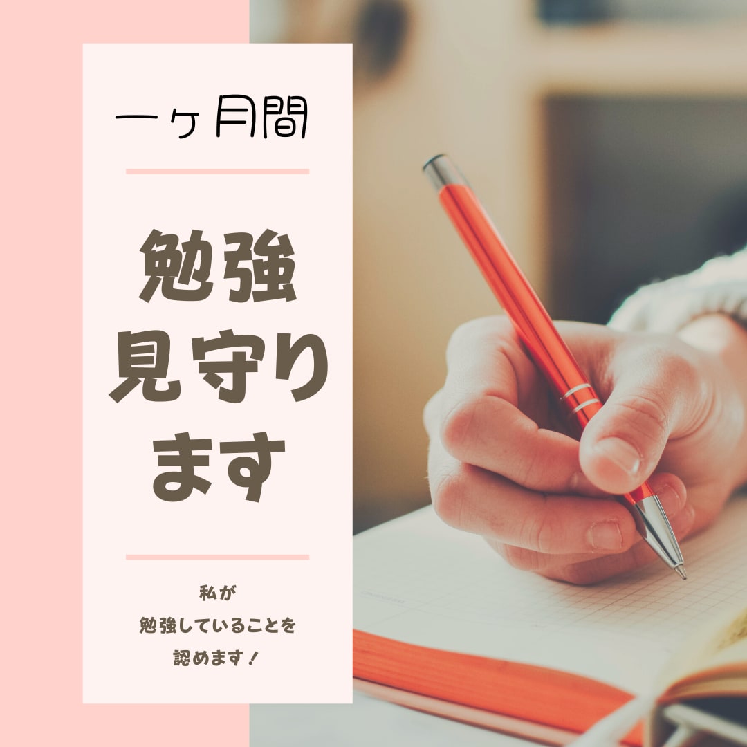オンライン自習室　1カ月間　勉強を見守ります ただただ勉強しているところを見守って欲しい！認めて欲しい方！ イメージ1
