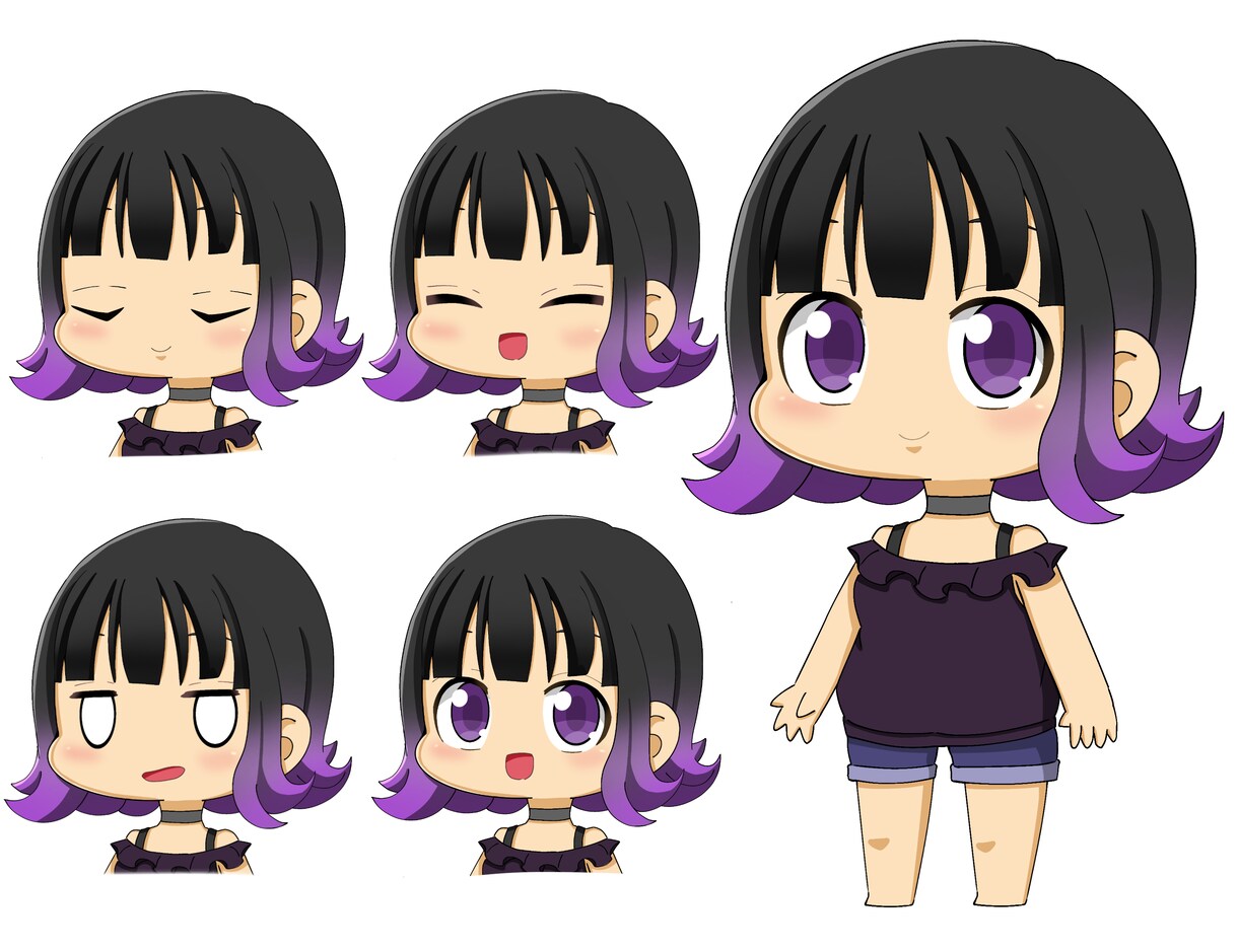 Live2D用のデフォルメイラスト描きます VTubeをやりたい方にキャラをデザイン！ イメージ1