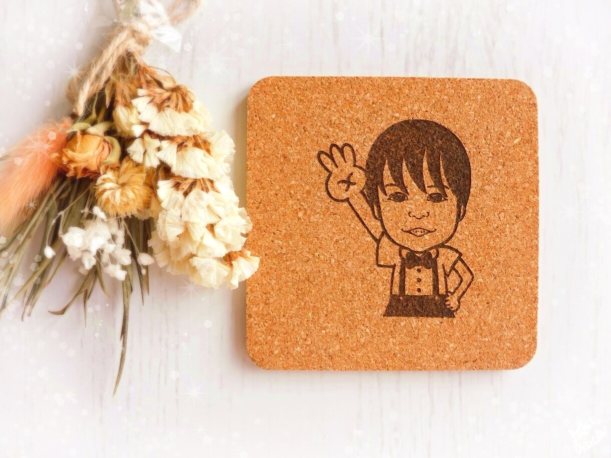 似顔絵やイラストでオリジナルコースターを作ります 開店祝いや記念日に◎フルオーダーで世界に1つのコースターを♪ イメージ6
