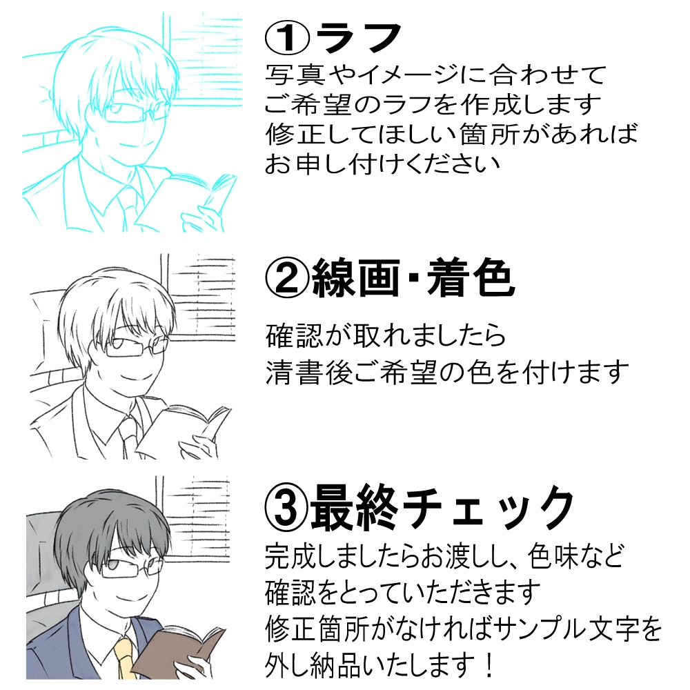 SNS・ブログに！商用可なシンプルアイコン描きます アナログタッチの線と色合いで男女どちらも優しい印象になります イメージ2