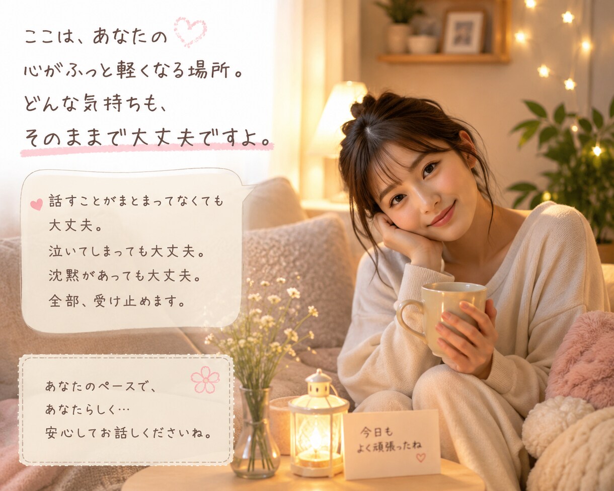 あなたのタイミングで1分だけでも少しでも話聞けます あの時聞いてもらって良かった。モヤモヤした時は行動しましょう イメージ1
