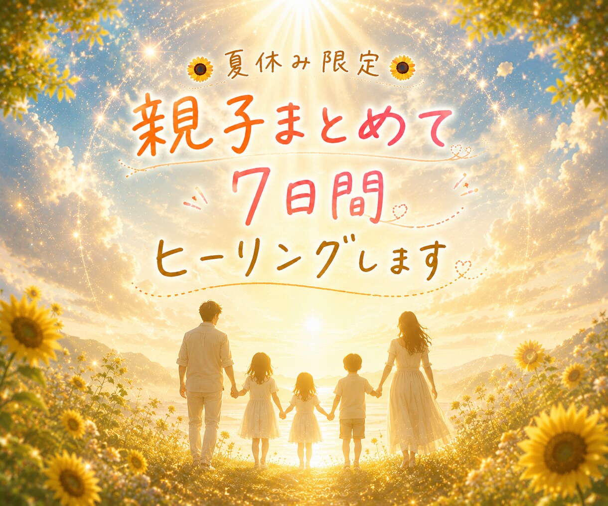 夏休みのイライラを手放す親子ヒーリングをします 毎日朝に7日間、夏休みの親子に愛と光のエネルギーを送ります イメージ1